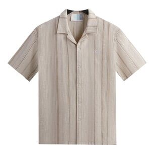 Kith Beige Striped Short-Sleeve Camp Shirt